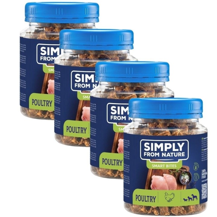 SIMPLY FROM NATURE Smart Bites Geflügel für Hunde 4x130 g