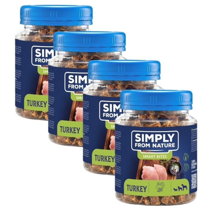 SIMPLY FROM NATURE Smart Bites Truthahn für Hunde 4x130 g