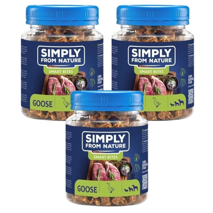 SIMPLY FROM NATURE Smart Bites Gans für Hunde 3x130 g