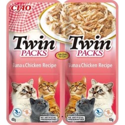 INABA Twin Thunfisch mit Huhn in Brühe für Katzen 2x40 g