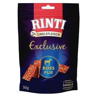 RINTI Singlefleisch Exclusive Snack Horse Leckerli aus Pferdefleisch für Hunde 50 g