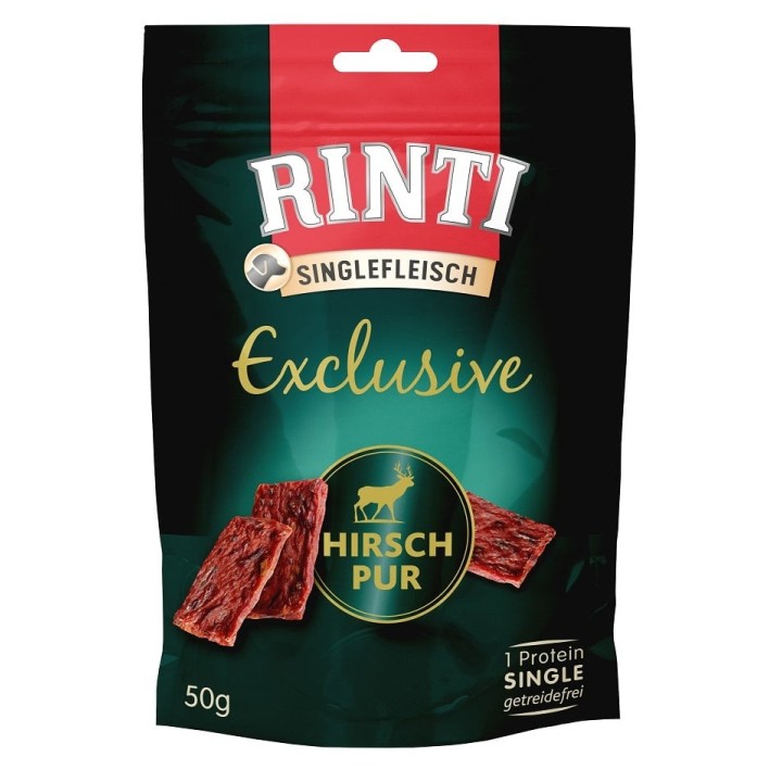 RINTI Singlefleisch Exclusive Snack Venison Leckerli aus Wildfleisch für Hunde 50 g