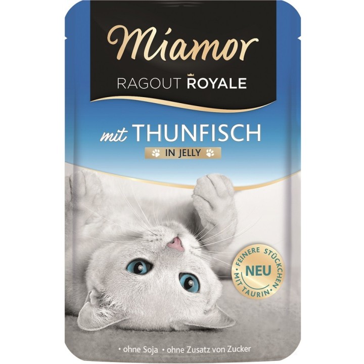 MIAMOR Ragout Royale in Jelly Tuna Thunfisch-Gelee-Beutel für Katzen 100 g