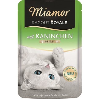 MIAMOR Ragout Royale in Jelly Rabbit Kaninchengelee-Beutel für Katzen 100 g