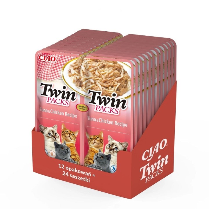 INABA Twin Thunfisch mit Huhn in Brühe für Katzen 24x40 g