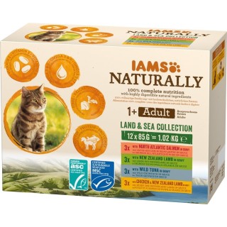 IAMS Naturally Adult Land & sea collection 4 x 85 g
