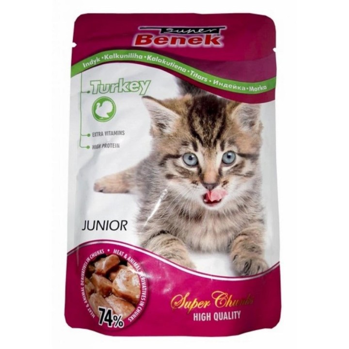 BENEK Beutel für Katzen mit Putenstücken in Sauce 100g