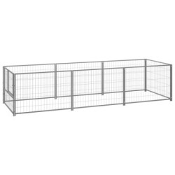 VidaXL Hundezwinger Stahl silber 3 m, 1 m, 70 cm