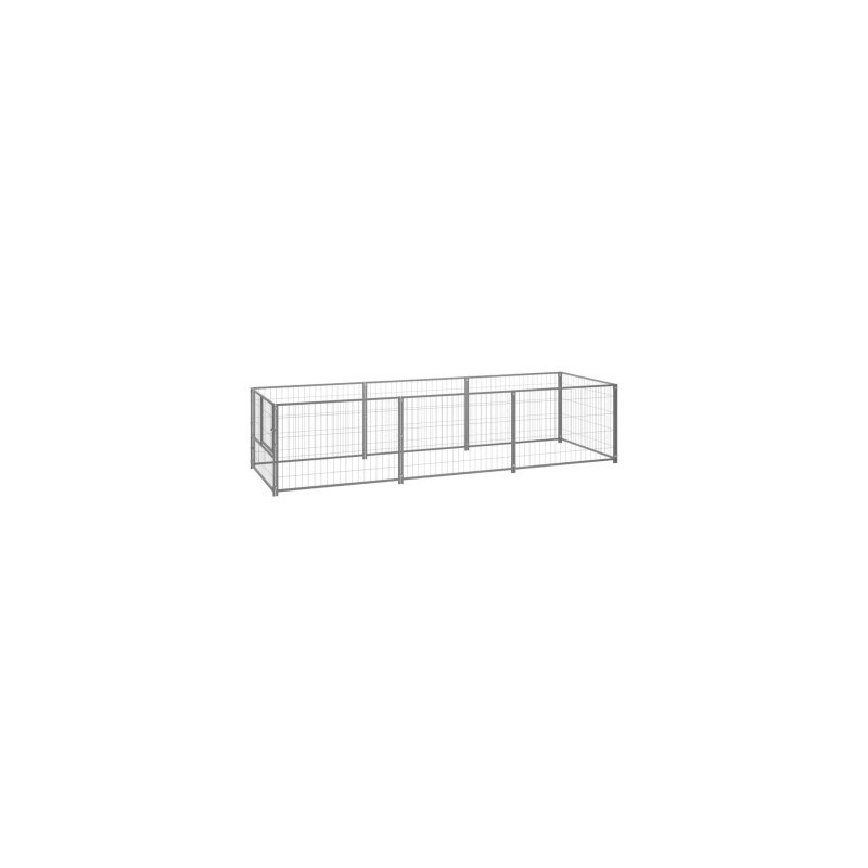 VidaXL Hundezwinger Stahl silber 3 m, 1 m, 70 cm