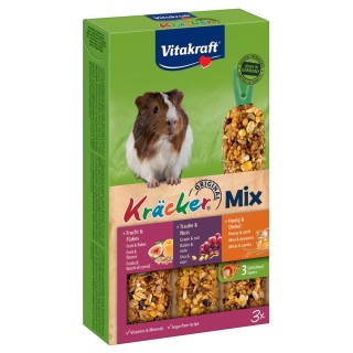 Vitakraft Meerschweinchen-Kräcker Trio-Mix - 3 x 3er Kombi (Honig, Traube, Frucht)