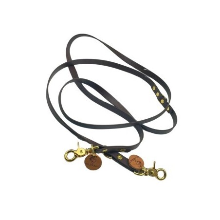 Wildfang Hundeleine "Naturgeflüster" aus U.S. Biothane und Lederbutton mit Wildfang Logo (19 mm breit / 2,60 m lang)