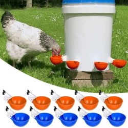 Kit Automatischer automatischer Hühnerwasser-Futterspender Hühnertränke Trinkbecher Fütterung Bewässerungszubehör rot