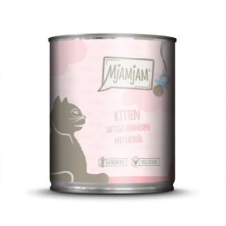 MjAMjAM Nassfutter Katze Kitten, Huhn mit Lachsöl 6x800 g