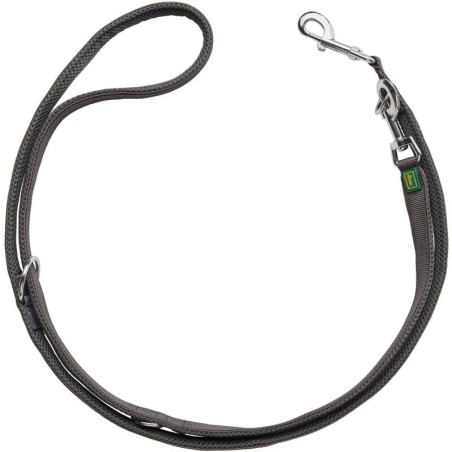 Hunter Verstellbare Führleine Divo braun/ grau 1,5 cm, 2 m