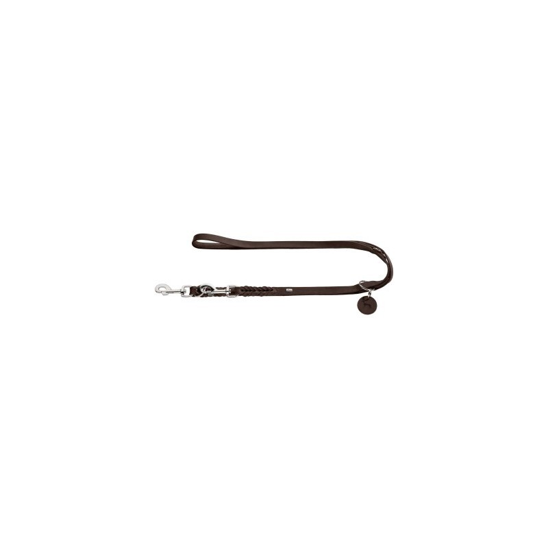 Hunter Verstellbare Führleine Solid Education dunkelbraun 1,8 cm, 2 m