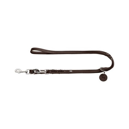 Hunter Verstellbare Führleine Solid Education dunkelbraun 1,8 cm, 2 m