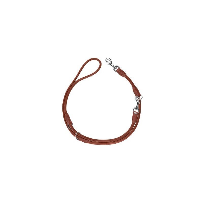 Hunter Verstellbare Führleine Round & Soft Canadian Up cognac 6 mm