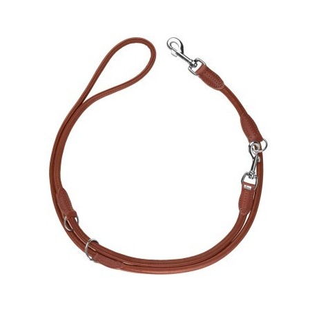 Hunter Verstellbare Führleine Round & Soft Canadian Up cognac 6 mm