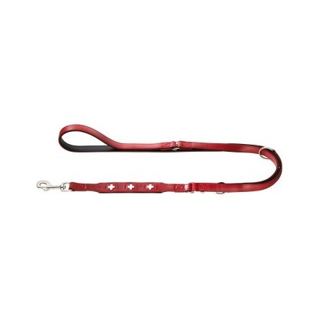 Hunter Verstellbare Führleine Swiss rot/ schwarz M-L