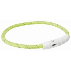 Trixie Flash Leuchtring USB, Nylon grün M-L