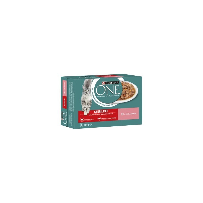 Purina ONE  STERILCAT Nassfutter Katze Adult zarte Stückchen in Sauce 8x85 g