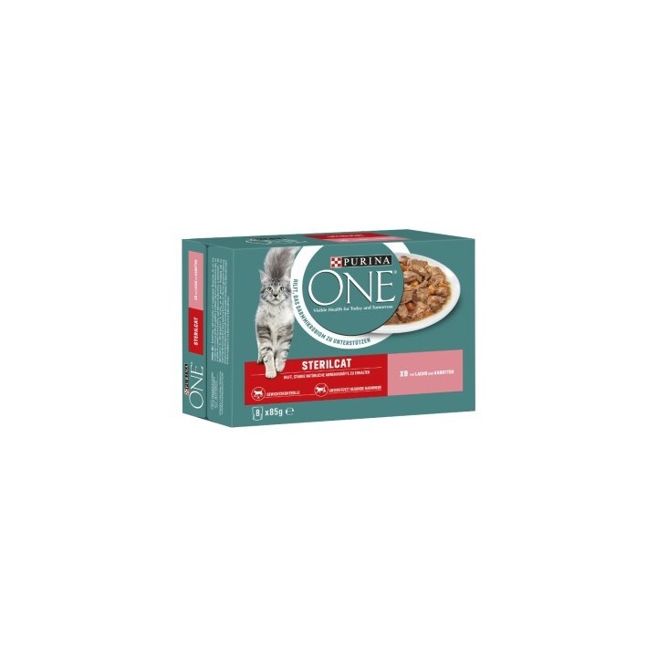 Purina ONE  STERILCAT Nassfutter Katze Adult zarte Stückchen in Sauce 8x85 g