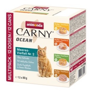 animonda Carny Nassfutter Katze Adult, Ocean Meeresvielfalt 12x80 g Mixpaket 2