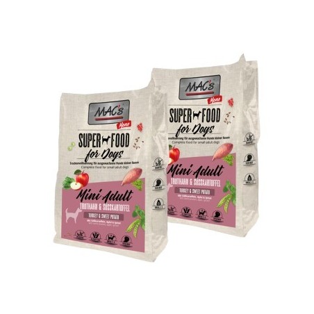 MAC's Dog Mono Mini Adult Trockenfutter Truthahn und Süßkartoffel 2x7 kg