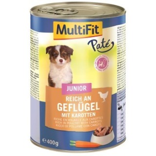 MultiFit Junior Pate Geflügel und Karotten 12x400 g