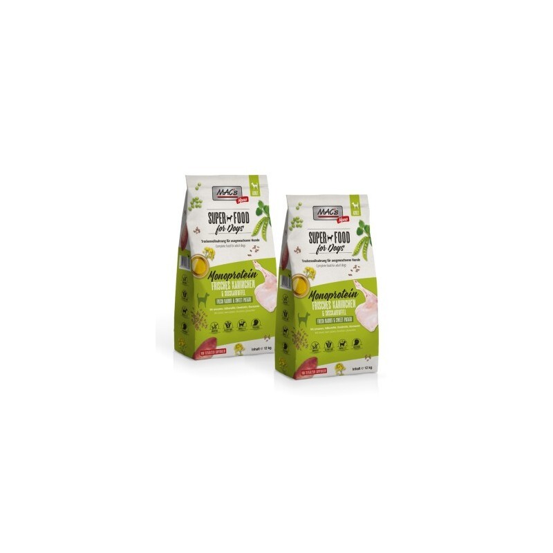 MAC's Dog Mono Adut Trockenfutter Kaninchen 2x12 kg