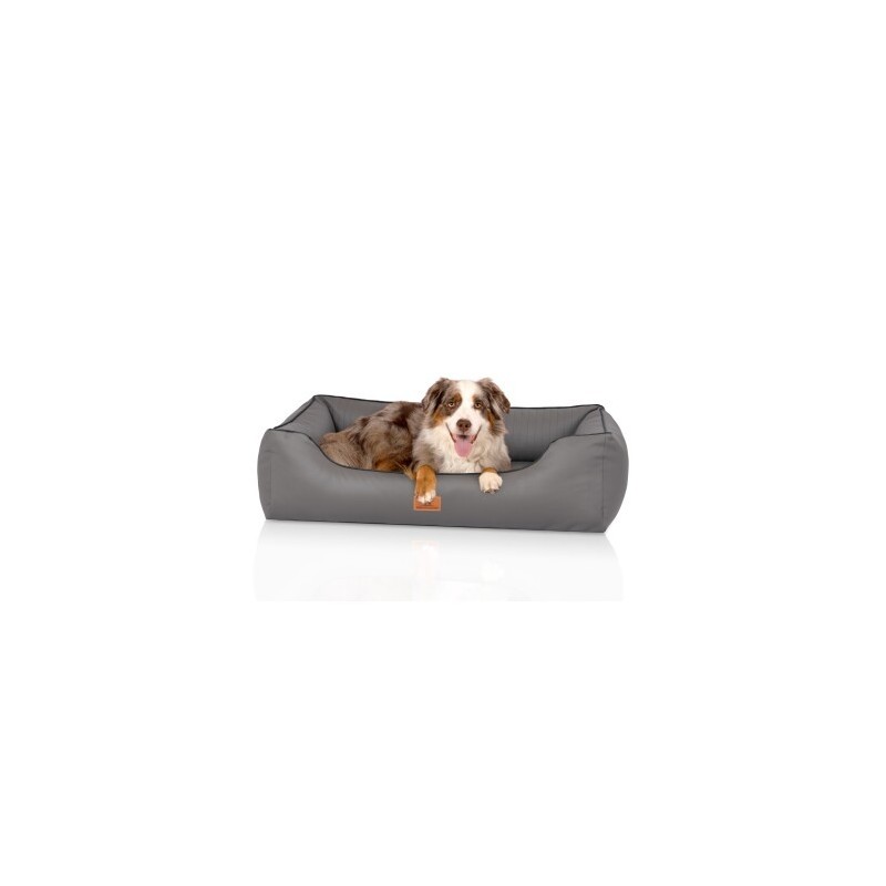 Knuffelwuff orthopädisches Hundebett aus Kunstleder Lovelock grau XXL