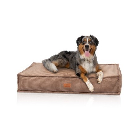 Knuffelwuff Hundekissen Lesedi aus Cord mit Handwebcharakter braun XXXL