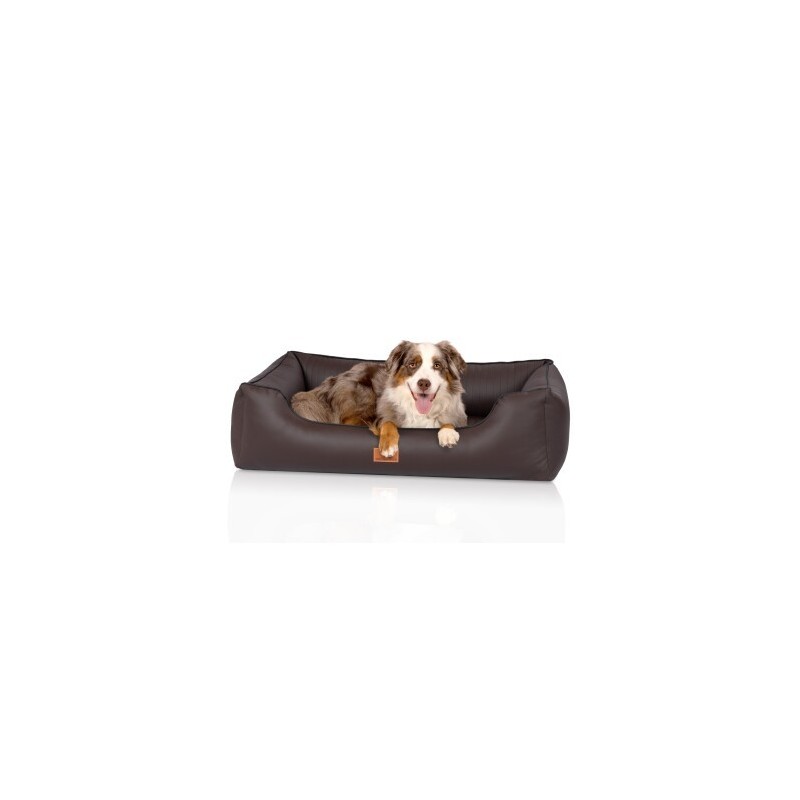 Knuffelwuff orthopädisches Hundebett aus Kunstleder Lovelock braun XL