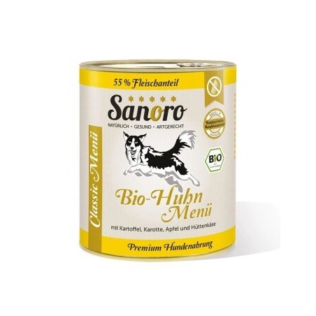 Sanoro Menü Classic vom Bio-Huhn mit 55 % Fleischanteil 6x800g