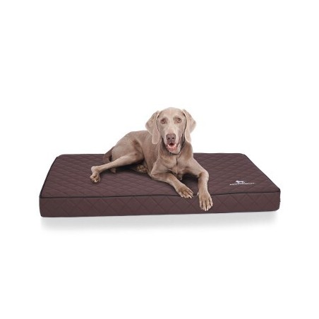 Knuffelwuff Orthopädische Hundematte Juna aus laser-gestepptem Kunstleder braun L