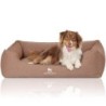 Knuffelwuff Orthopädisches Hundebett Leano aus Velours mit Handwebcharakter hellbraun XXL
