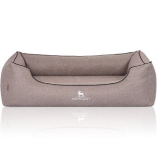 Knuffelwuff Orthopädisches Hundebett Wippo aus Velours mit Handwebcharakter grau XXXL