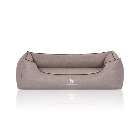 Knuffelwuff Orthopädisches Hundebett Wippo aus Velours mit Handwebcharakter grau XXXL