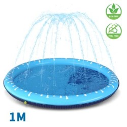 nobleza - Hundepool mit Sprinkler für Hunde blau 1 m, 5 cm