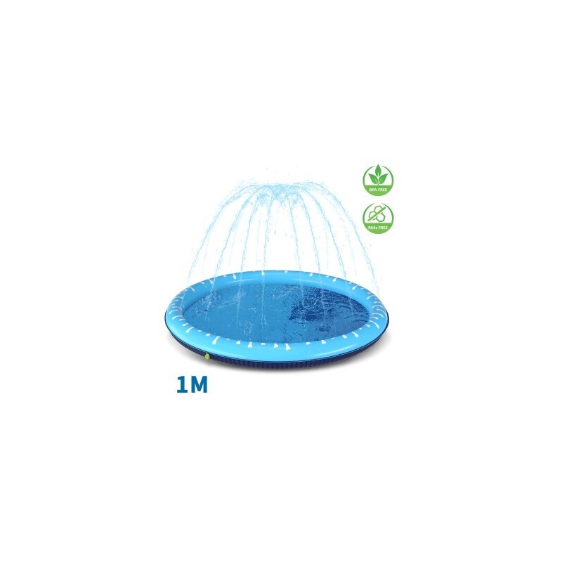 nobleza - Hundepool mit Sprinkler für Hunde blau 1 m, 5 cm