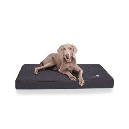 Knuffelwuff Orthopädische Hundematte Juna aus laser-gestepptem Kunstleder schwarz XXL