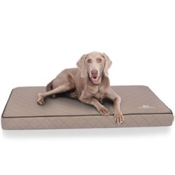 Knuffelwuff Orthopädische Hundematte Juna aus laser-gestepptem Kunstleder grau XXL