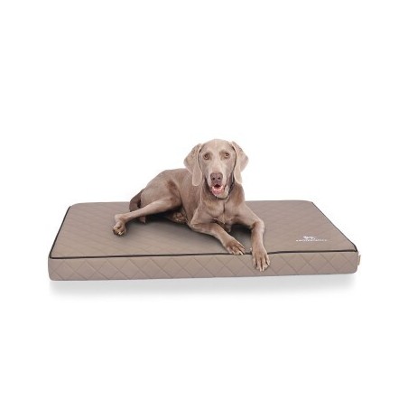 Knuffelwuff Orthopädische Hundematte Juna aus laser-gestepptem Kunstleder grau XXL
