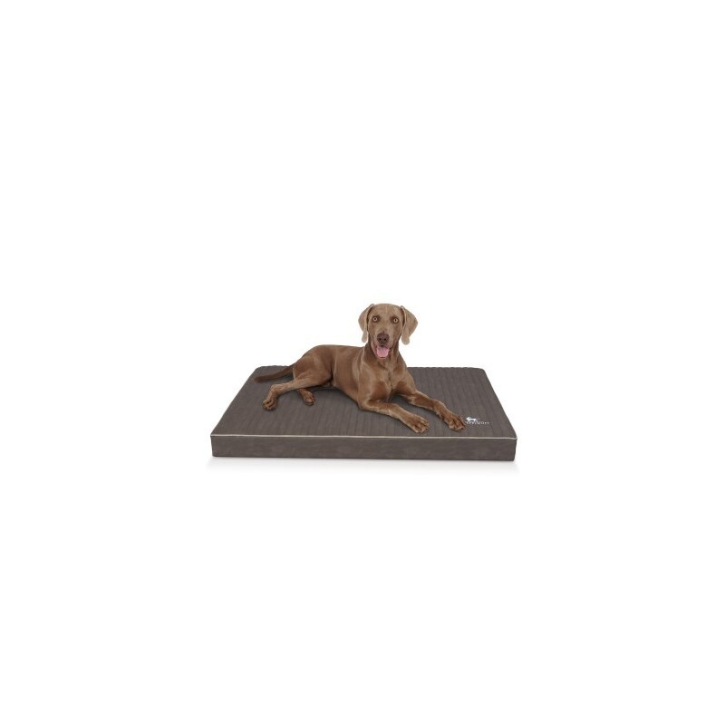 Knuffelwuff orthopädische Hundematte Palomino aus laser-gestepptem Kunstleder braun/ grau L