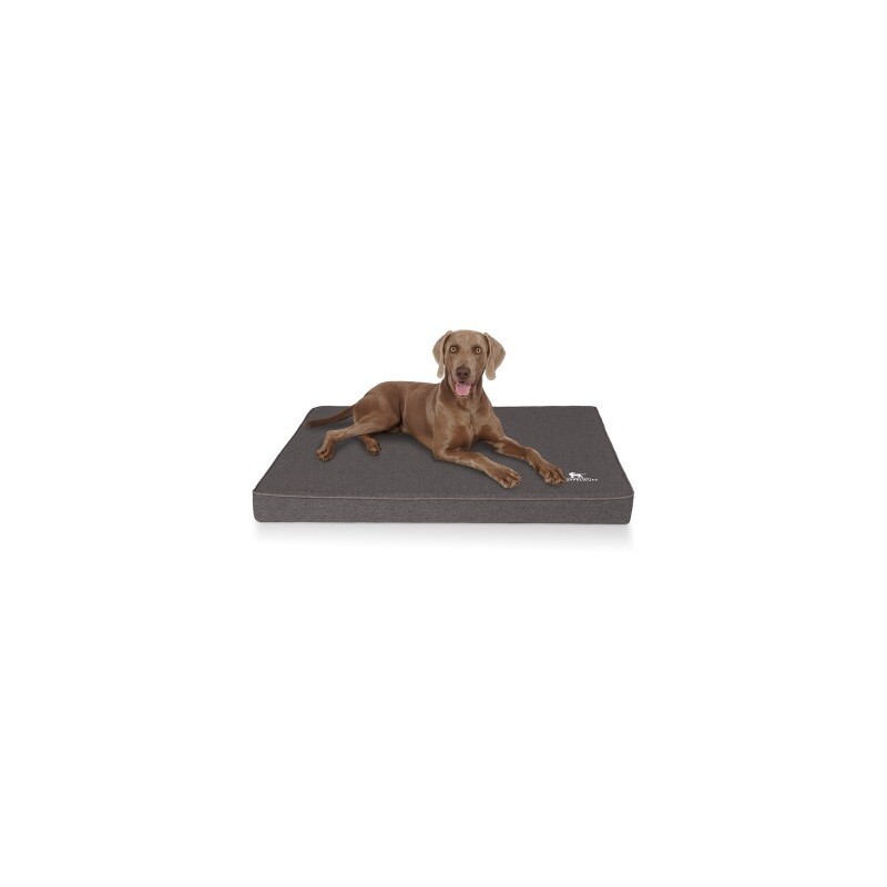 Knuffelwuff Orthopädische Hundematte Nantucket aus Velours mit Handwebcharakter anthrazit XL