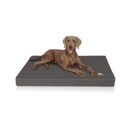 Knuffelwuff Orthopädische Hundematte Nantucket aus Velours mit Handwebcharakter anthrazit XL