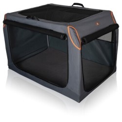 Knuffelwuff faltbare Hundebox Auto Transportbox Alverstone mit Aluminiumgestell für den Kofferraum XL