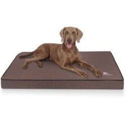 Knuffelwuff Orthopädische Hundematte Nantucket aus Velours mit Handwebcharakter braun XXL