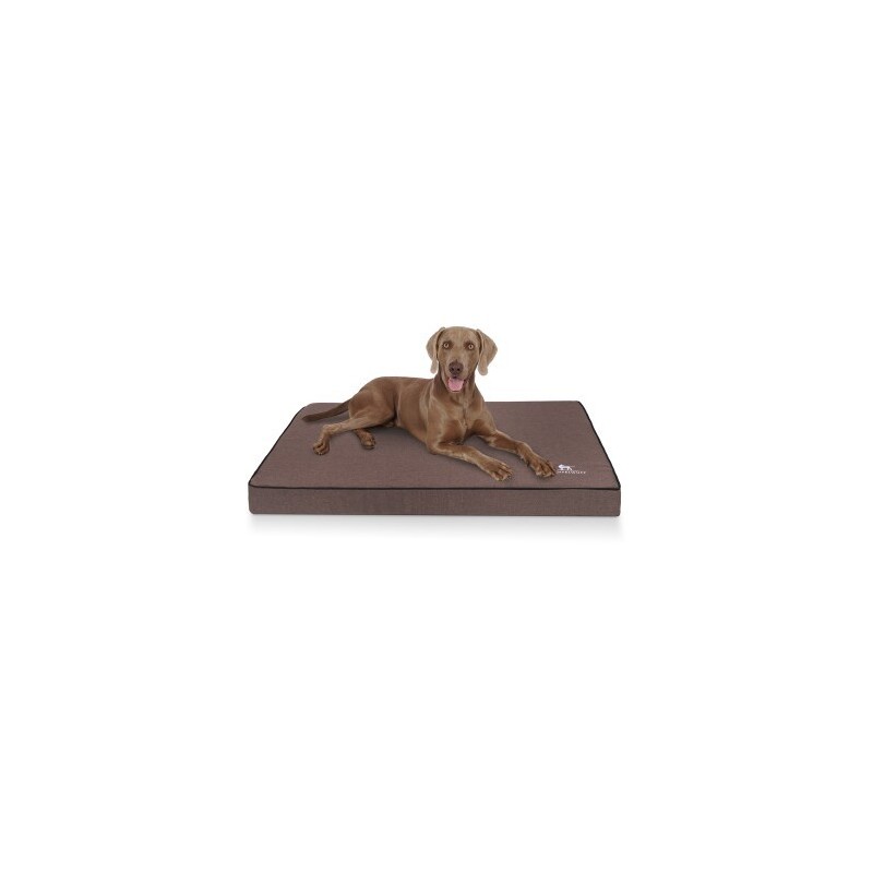 Knuffelwuff Orthopädische Hundematte Nantucket aus Velours mit Handwebcharakter braun XXL