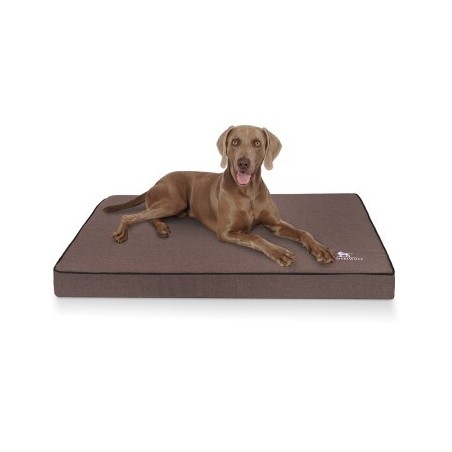 Knuffelwuff Orthopädische Hundematte Nantucket aus Velours mit Handwebcharakter braun XXL